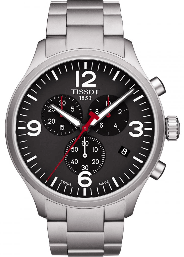 Tissot Chrono XL Black Dial Silver Steel Strap Watch For Men - T116.617.11.057.00 Buy Now By Tissot