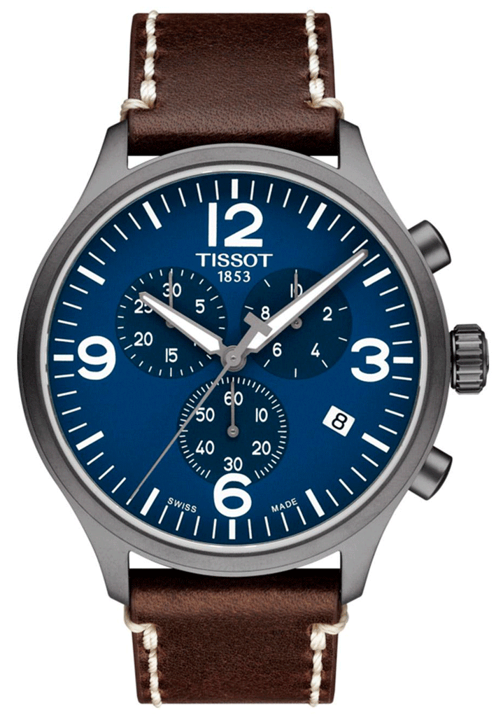 Tissot Chrono XL Blue Dial Brown Leather Strap Watch For Men - T116.617.36.047.00 Buy Now By Tissot