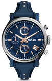 Fossil Boyfriend Sport Chronograph Blue Dial Blue Leather Strap Watch for Women - ES4113 Buy Now By Fossil
