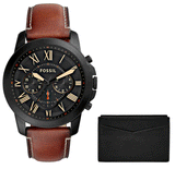 Fossil Grant Chronograph Black Dial Brown Leather Strap Watch for Men - FS5241 Buy Now By Fossil