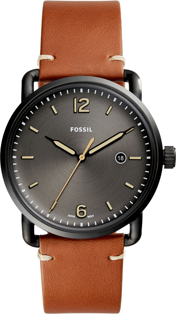 Fossil Commuter Three Hand Date Black Dial Brown Leather Strap Watch for Men - FS5276 Buy Now By Fossil