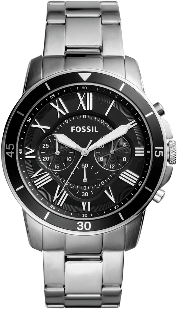 Fossil Grant Sport Chronograph Black Dial Silver Steel Strap Watch for Men - FS5236 Buy Now By Fossil