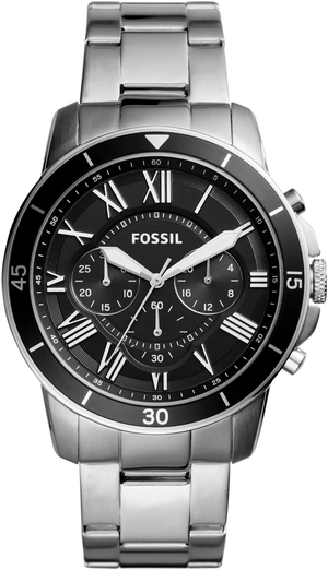 Fossil Grant Sport Chronograph Black Dial Silver Steel Strap Watch for Men - FS5236 Buy Now By Fossil