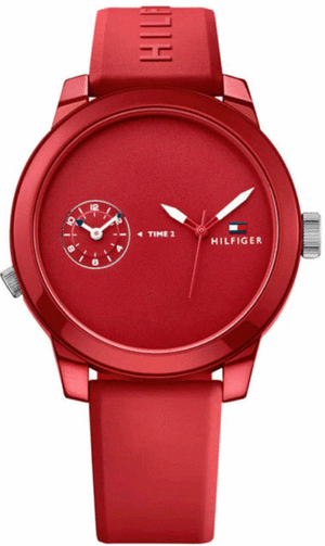Tommy Hilfiger Denim Quartz Red Dial Red Rubber Strap Watch for Men - 1791323 Buy Now By Tommy Hilfiger