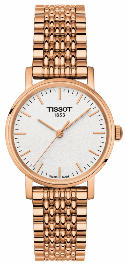Tissot T Classic Everytime Small White Dial Rose Gold Mesh Bracelet Watch For Women - T109.210.33.031.00 Buy Now By Tissot
