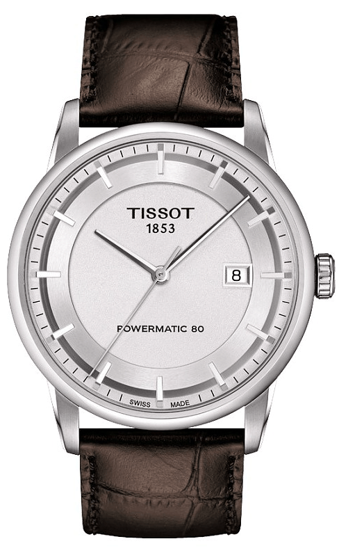 Tissot Luxury Powermatic 80 Silver Dial Brown Leather Strap Watch For Men - T086.407.16.031.00 Buy Now By Tissot