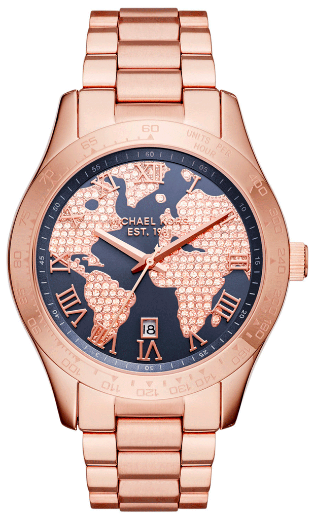 Michael Kors Layton Rose Gold Dial Rose Gold Steel Strap Watch for Women - MK6395 Buy Now By Michael Kors