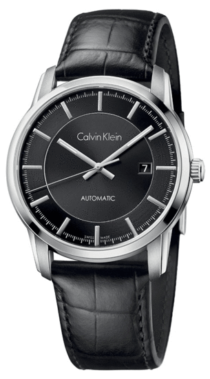 Calvin Klein Infinity Automatic Black Dial Black Leather Strap Watch for Men - K5S341C1 Buy Now By Calvin Klein