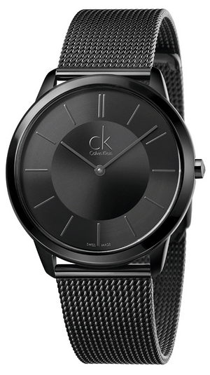 Calvin Klein Minimal Black Dial Black Mesh Bracelet Watch for Men - K3M214B1 Buy Now By Calvin Klein