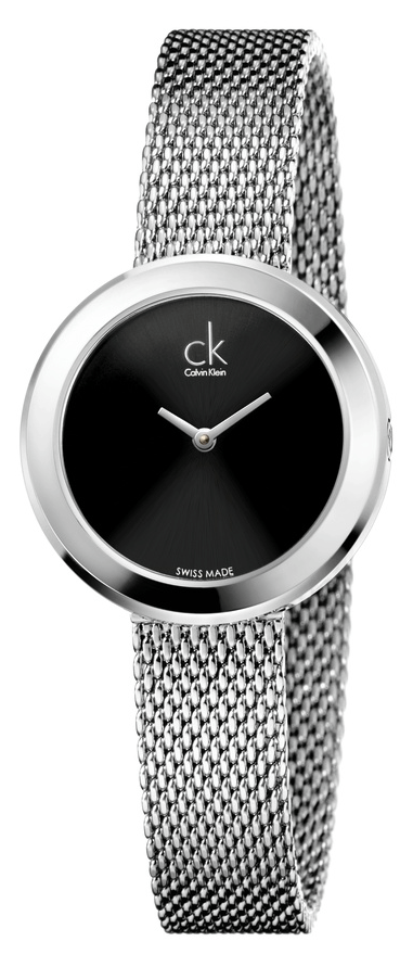 Calvin Klein Firm Black Dial Silver Mesh Bracelet Watch for Women - K3N23121 Buy Now By Calvin Klein