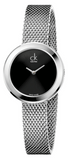 Calvin Klein Firm Black Dial Silver Mesh Bracelet Watch for Women - K3N23121 Buy Now By Calvin Klein