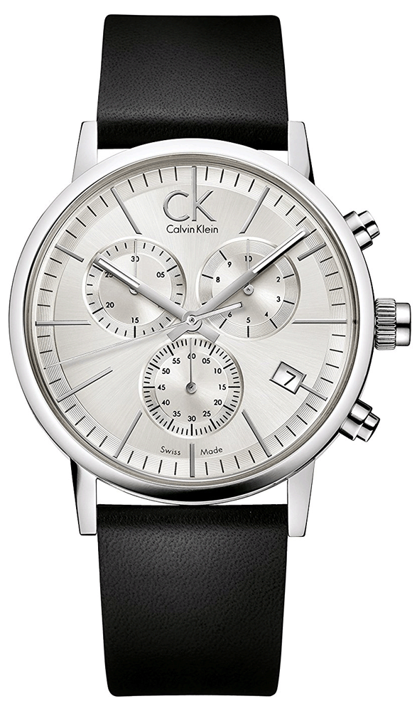 Calvin Klein Post Minimal White Dial Black Leather Strap Watch for Men - K7627120 Buy Now By Calvin Klein