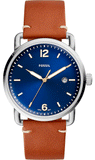 Fossil Commuter Blue Dial Blue Leather Strap Watch for Men - FS5325