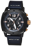 Fossil Modern Machine Chronograph Black Dial Blue Leather Strap Watch for Men - FS5066 Buy Now By Fossil
