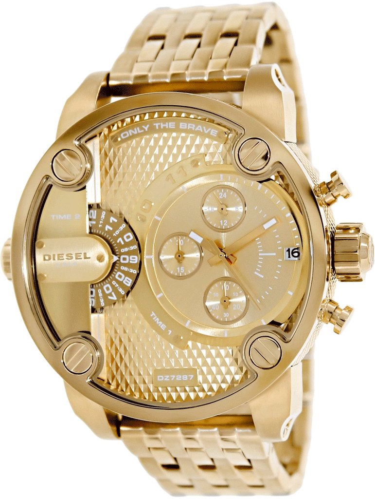 Diesel Big Daddy Analog Gold Dial Gold Stainless Steel Watch For Men - DZ7287 Buy Now By Diesel