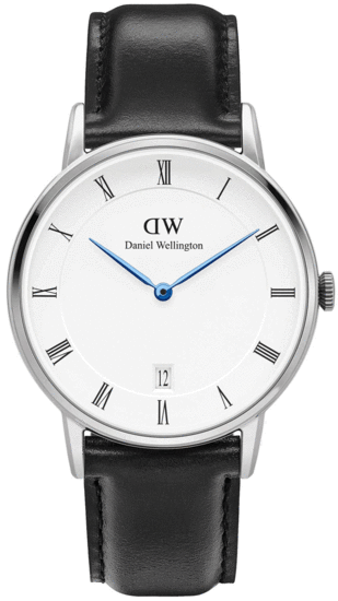 Daniel Wellington Dapper Sheffield White Dial Black Leather Strap Watch For Women - DW00100096 Buy Now By Daniel Wellington