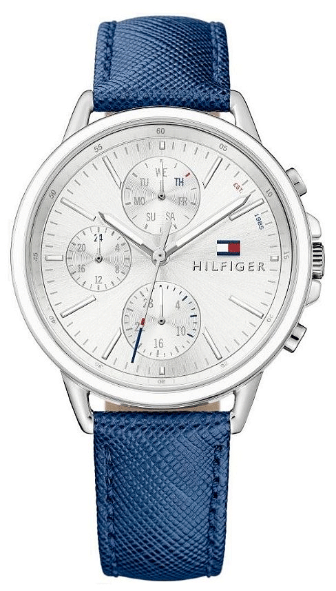 Tommy Hilfiger Carly Silver Dial Blue Leather Strap Watch for Women - 1781791 Buy Now By Tommy Hilfiger