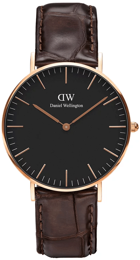 Daniel Wellington Classic York Black Dial Brown Leather Strap Watch For Women - DW00100140 Buy Now By Daniel Wellington
