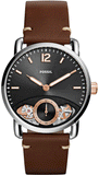 Fossil The Commuter Twist Black Dial Brown Leather Strap Watch for Men - ME1165 Buy Now By Fossil