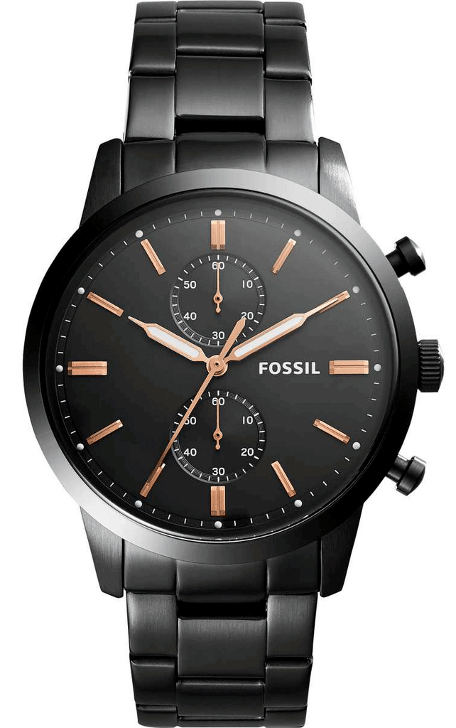 Fossil Townsman Chronograph Black Dial Black Steel Strap Watch for Men - FS5379 Buy Now By Fossil