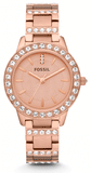 Fossil Jesse Crystal Rose Gold Dial Rose Gold Steel Strap Watch for Women - ES3020 Buy Now By Fossil