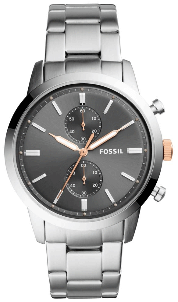 Fossil Townsman Chronograph Grey Dial Silver Steel Strap Watch for Men - FS5407 Buy Now By Fossil