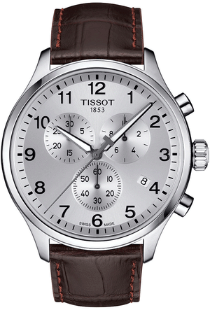 Tissot T Sport Chrono XL Classic Silver Dial Brown Leather Strap Watch For Men - T116.617.16.037.00 Buy Now By Tissot