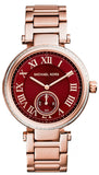 Michael Kors Skylar Maroon Dial Rose Gold Steel Strap Watch for Women - MK6086 Buy Now By Michael Kors