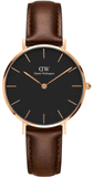 Daniel Wellington Classic Petite Bristol Black Dial Brown Leather Strap Watch For Women - DW00100165 Buy Now By Daniel Wellington
