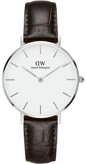 Daniel Wellington Classic Petite York White Dial Black Leather Strap Watch For Women - DW00100188 Buy Now By Daniel Wellington