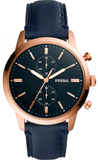 Fossil Townsman Chronograph Blue Dial Blue Leather Strap Watch for Men - FS5436 Buy Now By Fossil