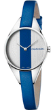 Calvin Klein Rebel Blue Silver Dial Blue Leather Strap Watch for Women - K8P231V6 Buy Now By Calvin Klein