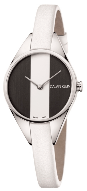 Calvin Klein Rebel White Black Dial White Leather Strap Watch for Women - K8P231L1 Buy Now By Calvin Klein