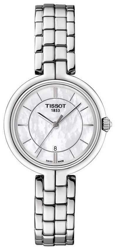 Tissot T Lady Flamingo Mother of Pearl White Dial Silver Steel Strap Watch For Women - T094.210.11.111.00 Buy Now By Tissot