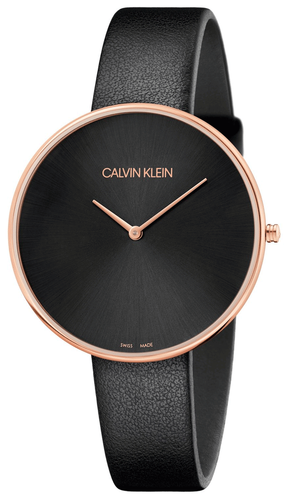 Calvin Klein Full Moon Black Dial Black Leather Strap Watch for Women - K8Y236C1 Buy Now By Calvin Klein