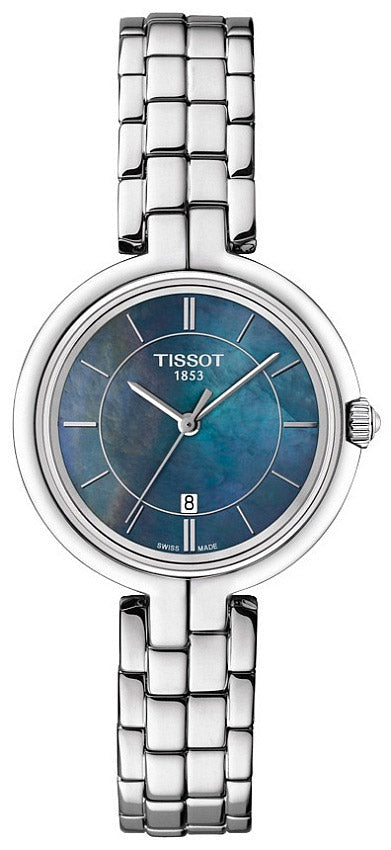 Tissot T Lady Flamingo Mother of Pearl Blue Dial Silver Steel Strap Watch For Women - T094.210.11.121.00 Buy Now By Tissot