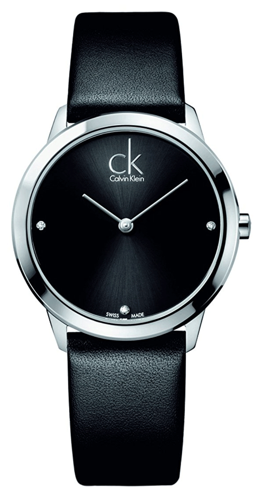 Calvin Klein Minimal Black Dial Black Leather Strap Watch for Men - K3M221CS Buy Now By Calvin Klein