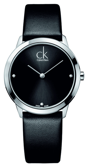 Calvin Klein Minimal Black Dial Black Leather Strap Watch for Men - K3M221CS Buy Now By Calvin Klein