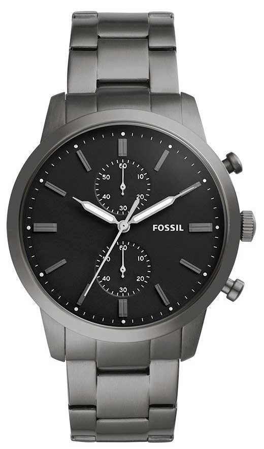 Fossil Townsman Chronograph Black Dial Silver Steel Strap Watch for Men - FS5349 Buy Now By Fossil