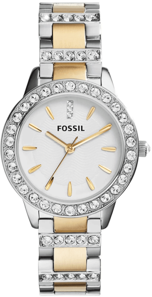 Fossil Jesse Crystals White Dial Two Tone Steel Strap Watch for Women - ES2409 Buy Now By Fossil