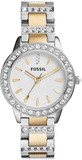 Fossil Jesse Crystals White Dial Two Tone Steel Strap Watch for Women - ES2409 Buy Now By Fossil