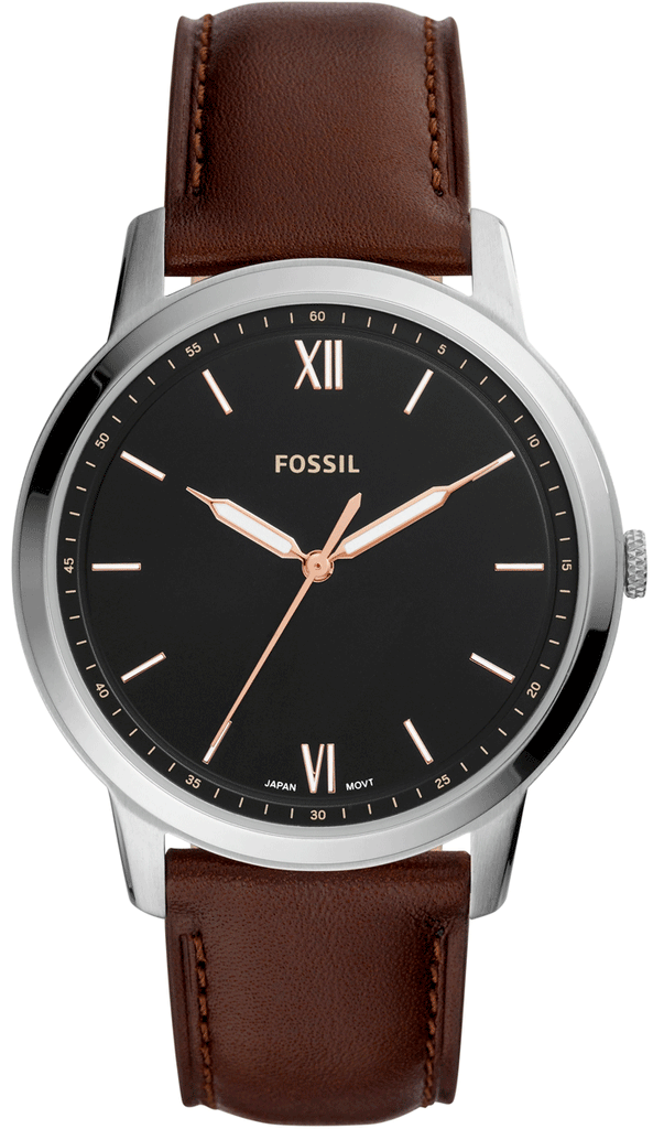 Fossil The Minimalist 3H Black Dial Brown Leather Strap Watch for Men - FS5464 Buy Now By Fossil
