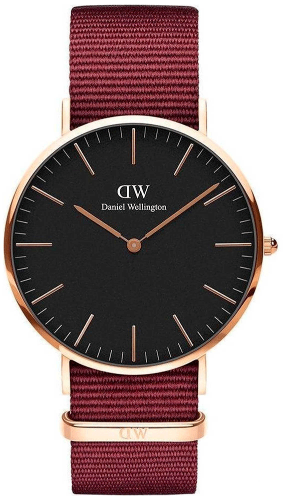 Daniel Wellington Classic Roselyn Black Dial Maroon Nylon Strap Watch For Women - DW00100269 Buy Now By Daniel Wellington