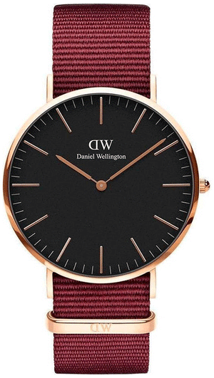 Daniel Wellington Classic Roselyn Black Dial Maroon Nylon Strap Watch For Women - DW00100269 Buy Now By Daniel Wellington