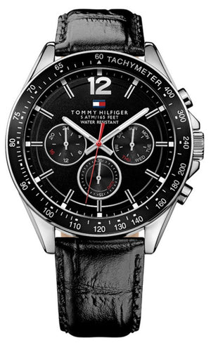 Tommy Hilfiger Luke Quartz Black Dial Black Leather Strap Watch for Men - 1791117 Buy Now By Tommy Hilfiger