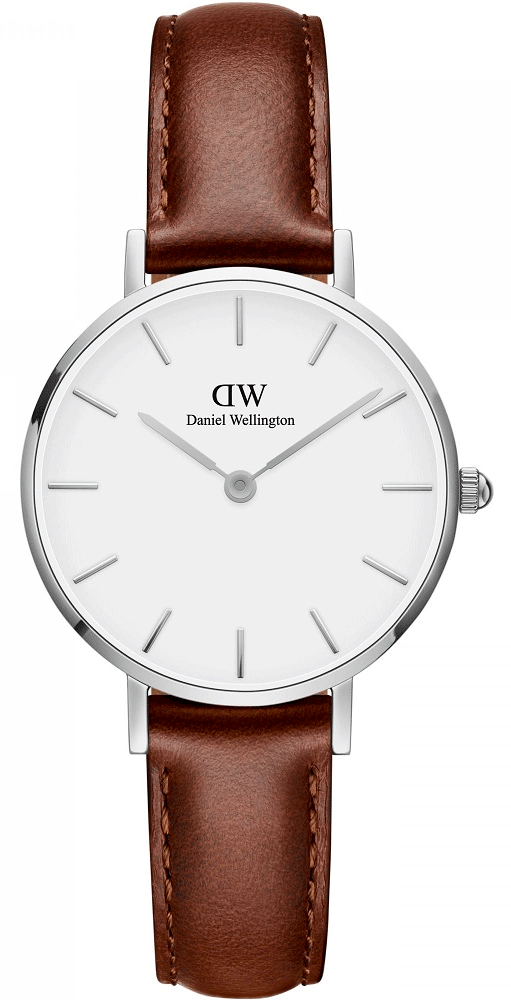 Daniel Wellington Petite White Dial Brown Leather Strap Watch For Women - DW00100243 Buy Now By Daniel Wellington