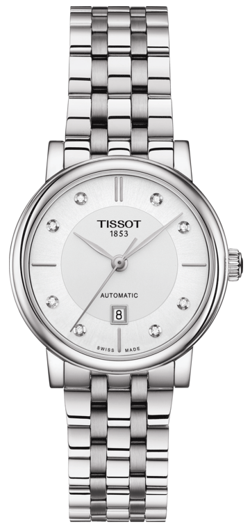 Tissot Carson Premium Automatic Lady Diamonds Silver Dial Silver Steel Strap Watch for Women - T122.207.11.036.00 Buy Now By Tissot