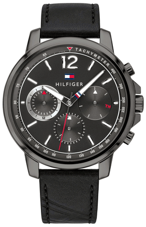 Tommy Hilfiger London Chronograph Grey Dial Black Leather Strap Watch for Men - 1791533 Buy Now By Tommy Hilfiger