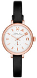 Marc Jacobs Sally White Dial Black Leather Strap Watch for Women - MBM1352 Buy Now By Marc Jacobs