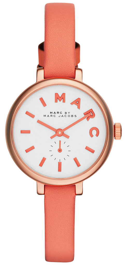 Marc Jacobs Sally White Dial Orange Leather Strap Watch for Women - MBM1355 Buy Now By Marc Jacobs